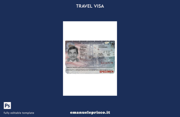 modello presente per visto USA in stile verificato